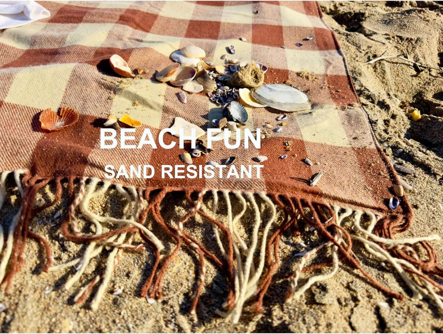 Waterproof 2 Layers Faux Picnic Blanket