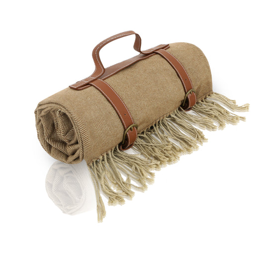 Customized Faux Wool (cashmere) Khaki Tassels Picnic Blankets Waterproof Camping,Park,Beach mat,Outdoor Blankets