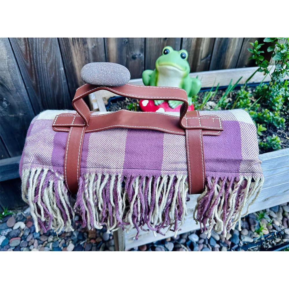 Waterproof 2 Layers Faux Picnic Blanket