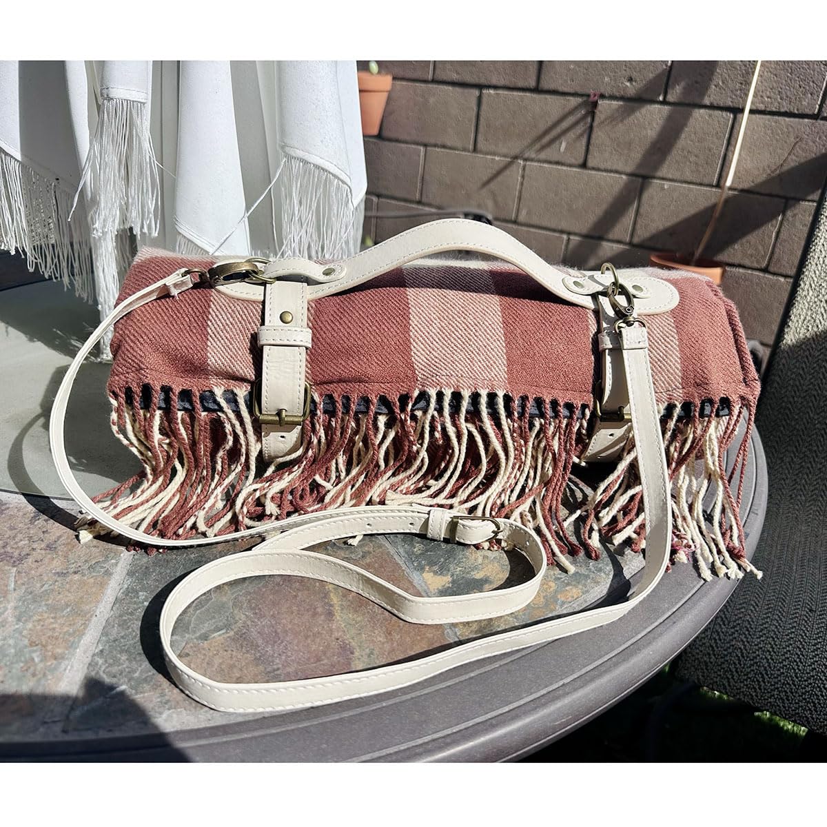 Waterproof 2 Layers Faux Picnic Blanket