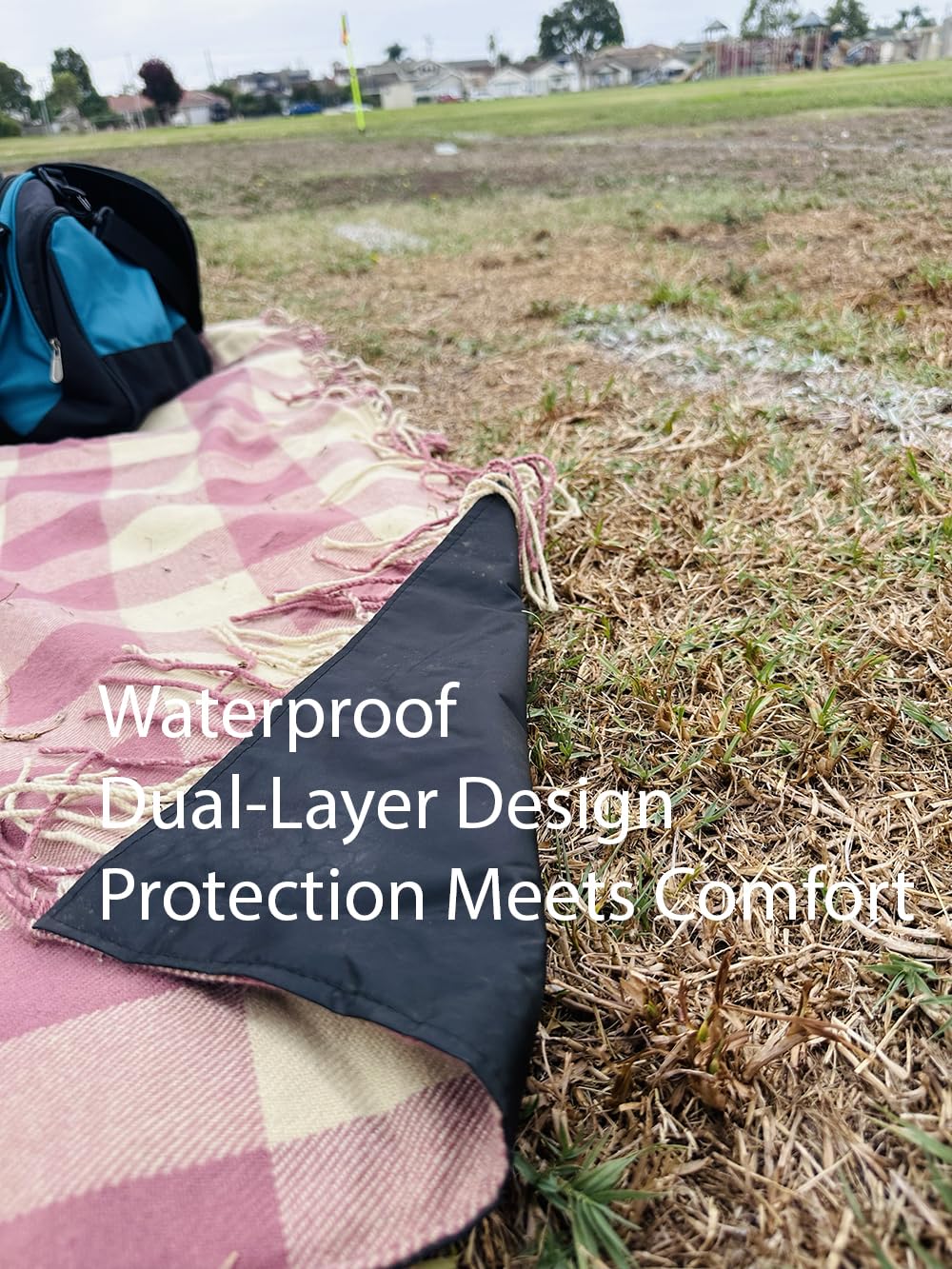 Waterproof 2 Layers Faux Picnic Blanket