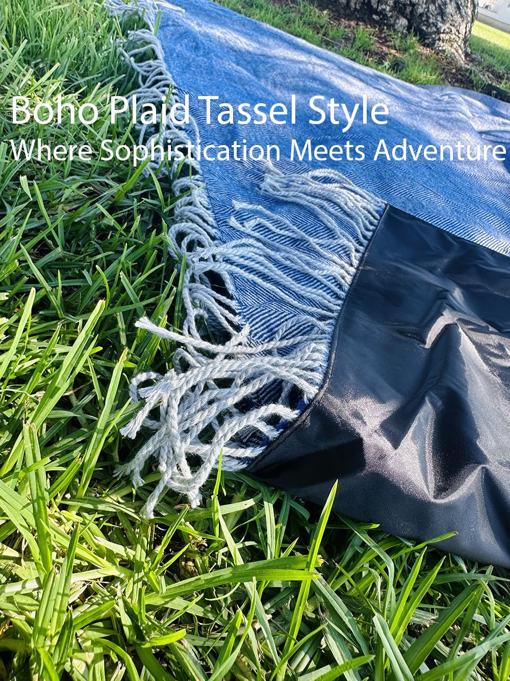 Waterproof 2 Layers Faux Picnic Blanket