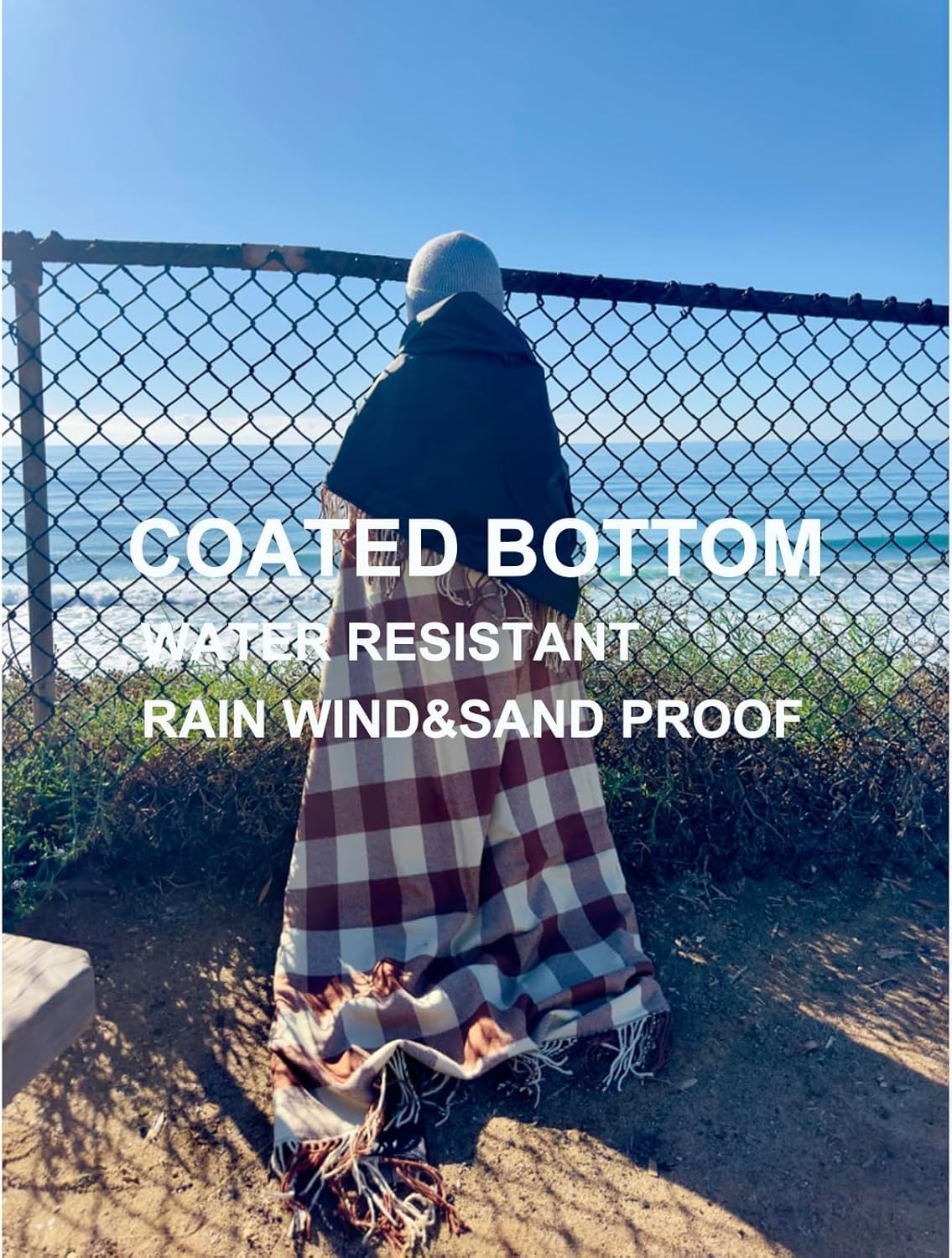 Waterproof 2 Layers Faux Picnic Blanket