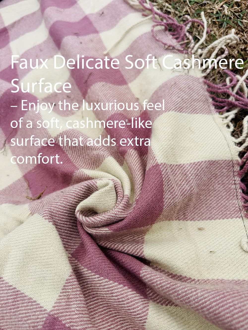 Waterproof 2 Layers Faux Picnic Blanket