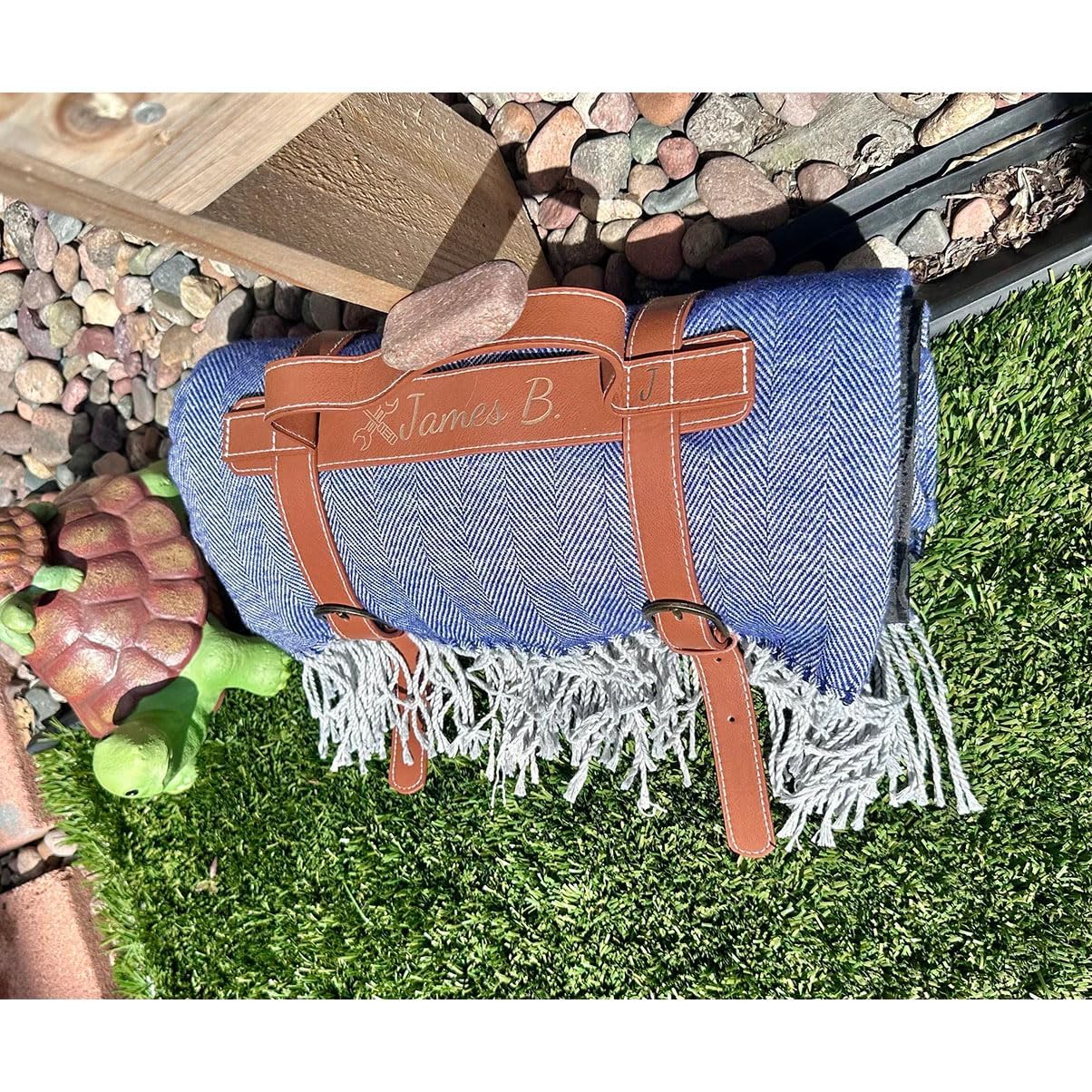 Waterproof 2 Layers Faux Picnic Blanket