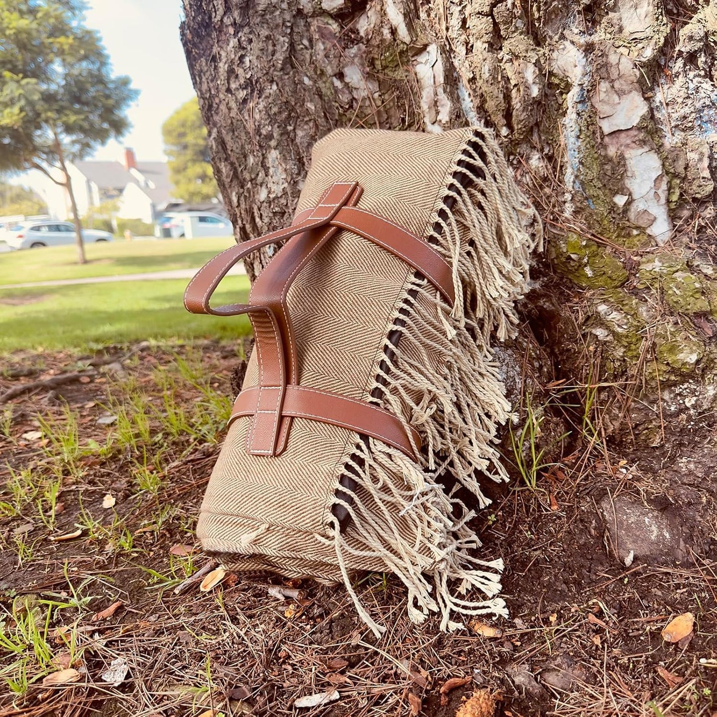 Waterproof 2 Layers Faux Picnic Blanket