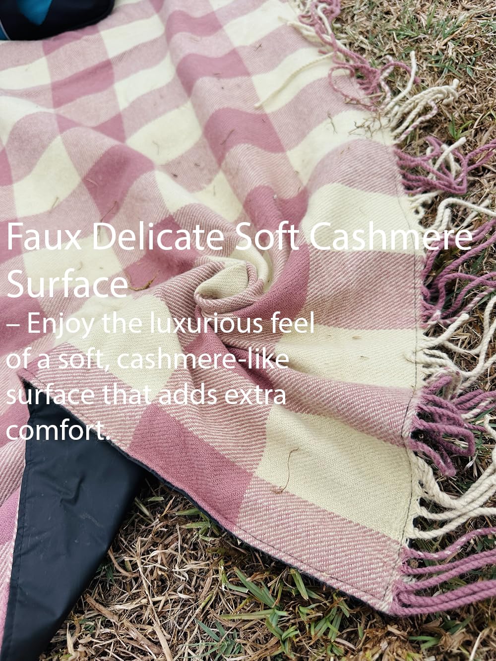 Waterproof 2 Layers Faux Picnic Blanket